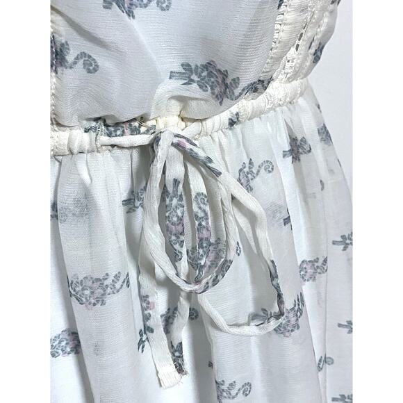 Mudd Blue Ombre Tube Dress S Boho Cottagecore Crochet Sheer Lined Feminine Y2K - Picture 4 of 7